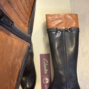 Clarks Two-Tone Leather Boots